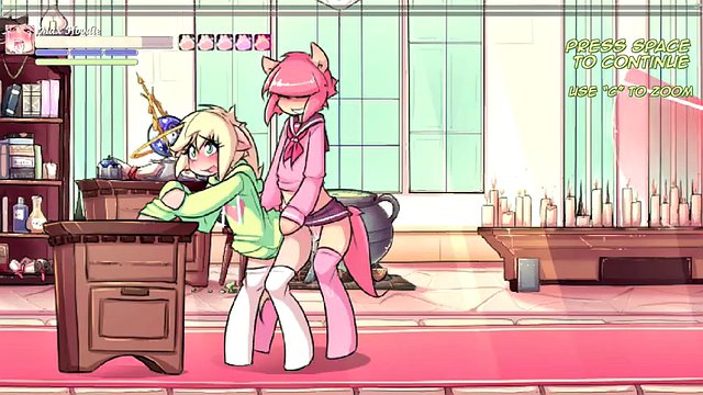 Max The Elf v0.4 Femboy Hentai game PornPlay Ep.7 turned into a nymphomaniac shemale with big tits and milked by a futanari