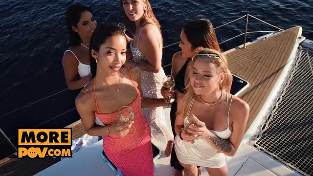 Alexa Flexy, Lia Lin and May Thai fuck you in a dirty fourway boat fuck at sea