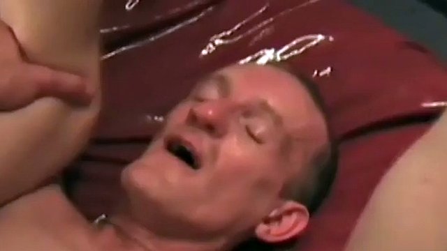 Skinny amateur German gay ass fucked on latex bed, blowjob