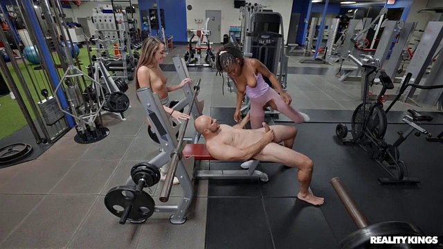Mackenzie Mace & Hazel Grace Double-Penetration Gym Pounding