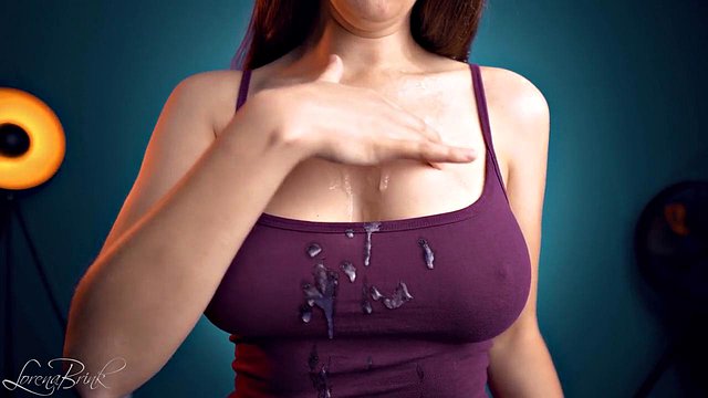 Cum on Purple Shirt (Simulated)