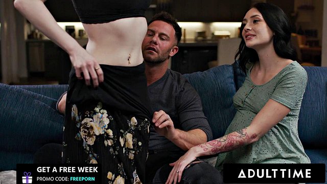 Pregnant Charlotte Sins Commands Husband Seth Gamble to Pound Doula Anna De Ville While She Watches in Lingerie