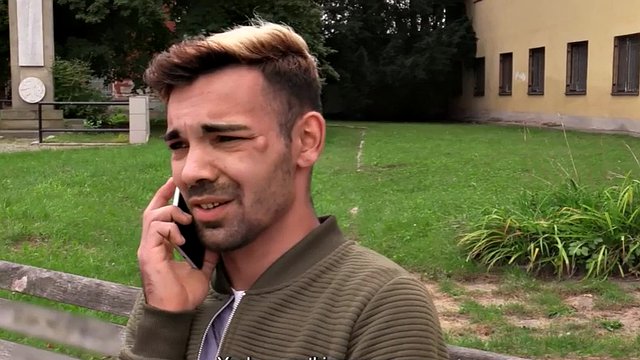 Seduced European gay fucked outdoors in the forest in the anal hole