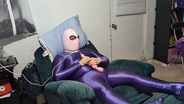 AMORESY shiny bodysuit, diaper and vibrator for breath play