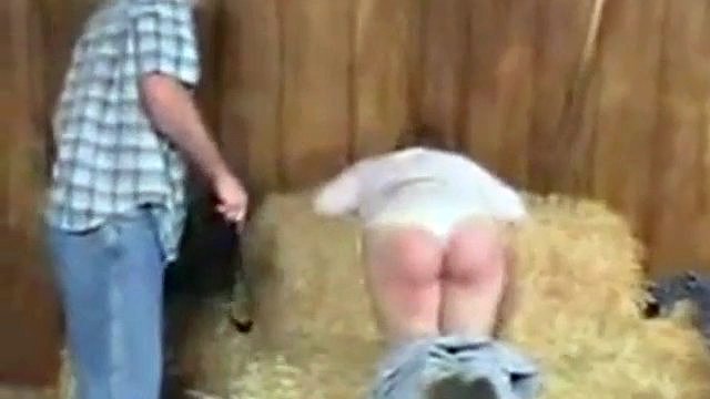 plump ass spanked in the barn