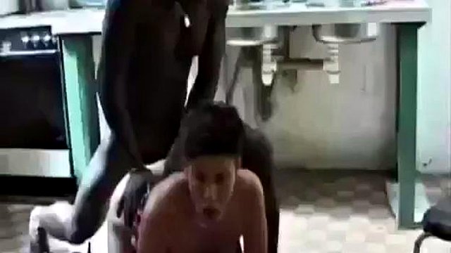 French white mom getting black sugar in the kitchen