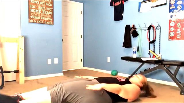 Chubby girl working out to lose weight