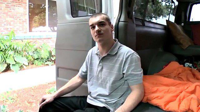 Tricked str8 twink fucks gay asshole in van until he cums