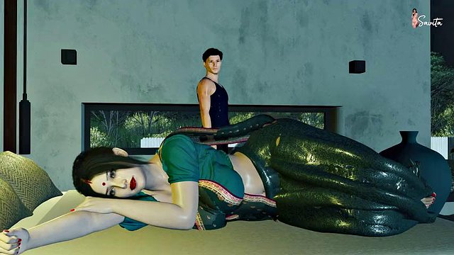 Desi seksowna macocha Maya uprawia seks z najlepszym przyjacielem swojego syna, Aryanem