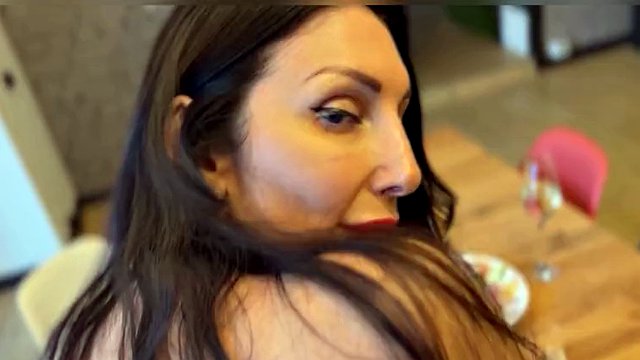 Stepson cummed in her stepmom's pussy after breakfast