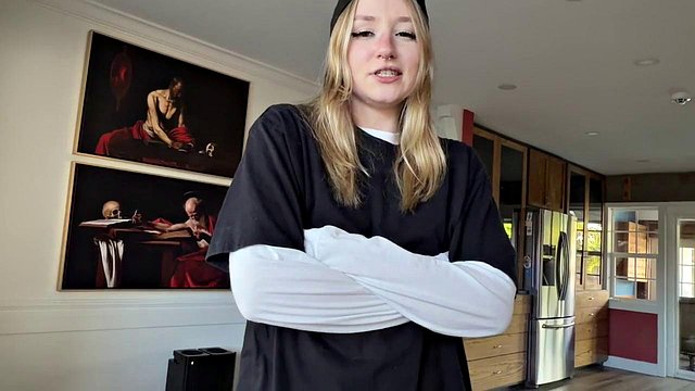 Blonde Teen Tomboy's Lesbian Creampie in POV Fantasy