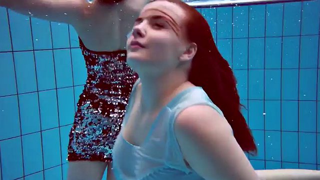 Dashka and Vesta underwater