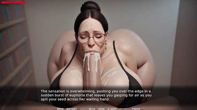 Chubby GILF fulfills her erotic fantasy of sucking a big cock - GILF Gameplay 08