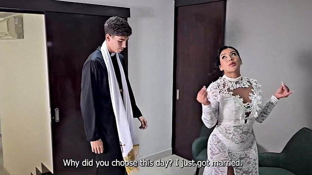 Horny Hentai Bride Handjob