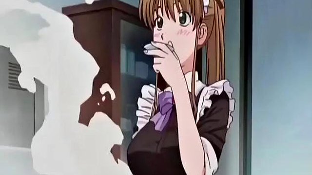 Japanese anime maid caught masturbating