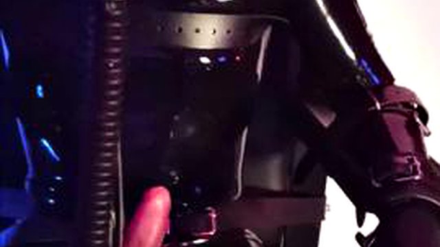 Edging, cum control, electro for the tied rubber man