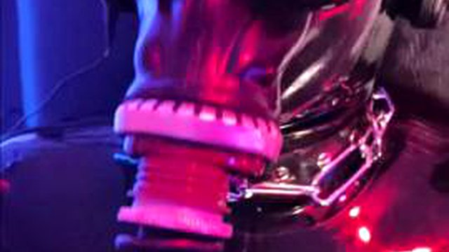Edging, cum control, electro for the tied rubber man