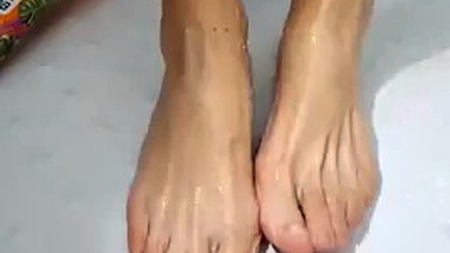 Foot fetish shower with my sexy feet