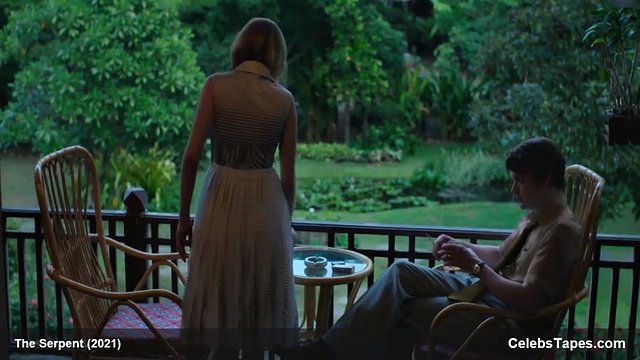 Ellie Bamber upskirt scenes