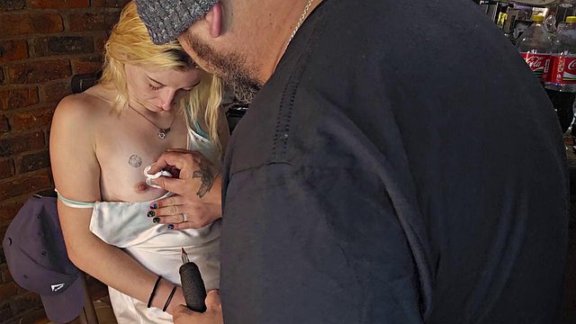step sis wanted a heart tattoo next to her nipple, no panties