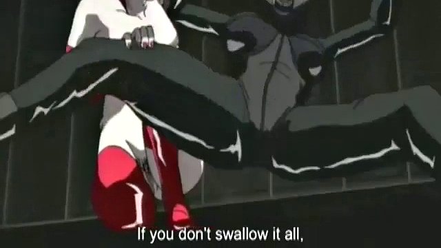 Anime teen sucking cock in a cell
