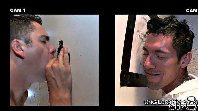 Handsome horny str8 visits gay gloryhole