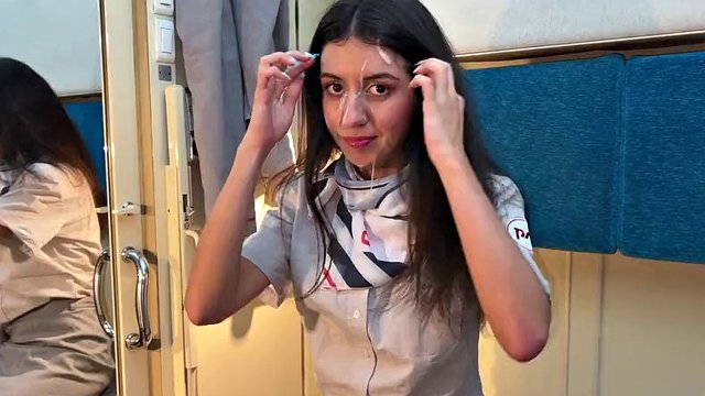 The guilty train conductor offered a premium service to the passenger - Anal and Cumwalk