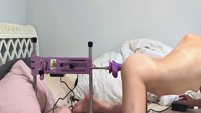 Sissy fuck machine and VR goon session