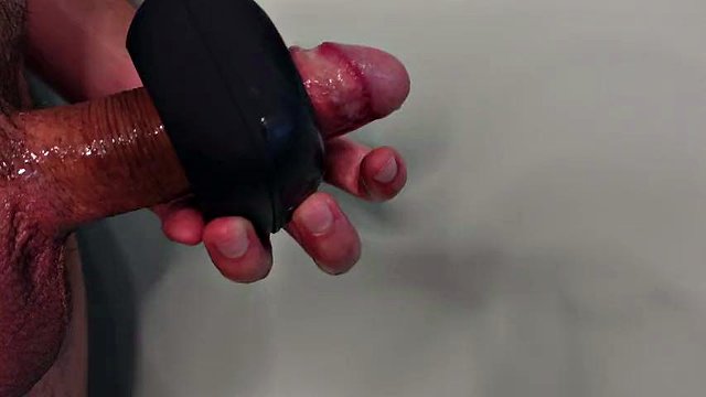 First Time with a Vibrating Ring Stroker