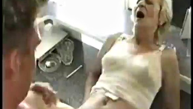 Mind melting tight bodied gray haired granny pounded hard in kitchen: Blowjob, Milf & Blonde Porn